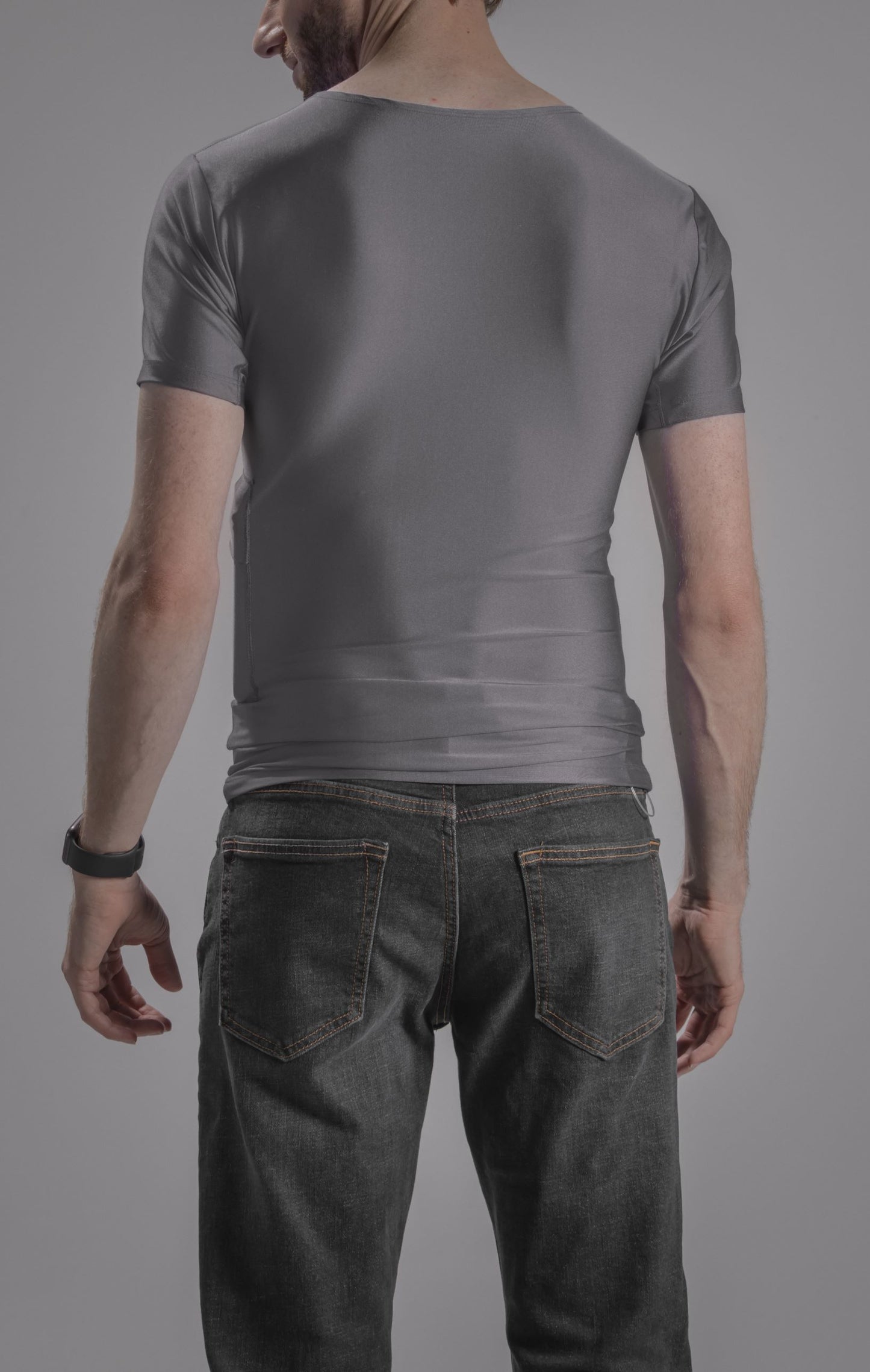 Men's Activewear Crew Neck Tee with Insulin Pump and Cell Phone Pockets