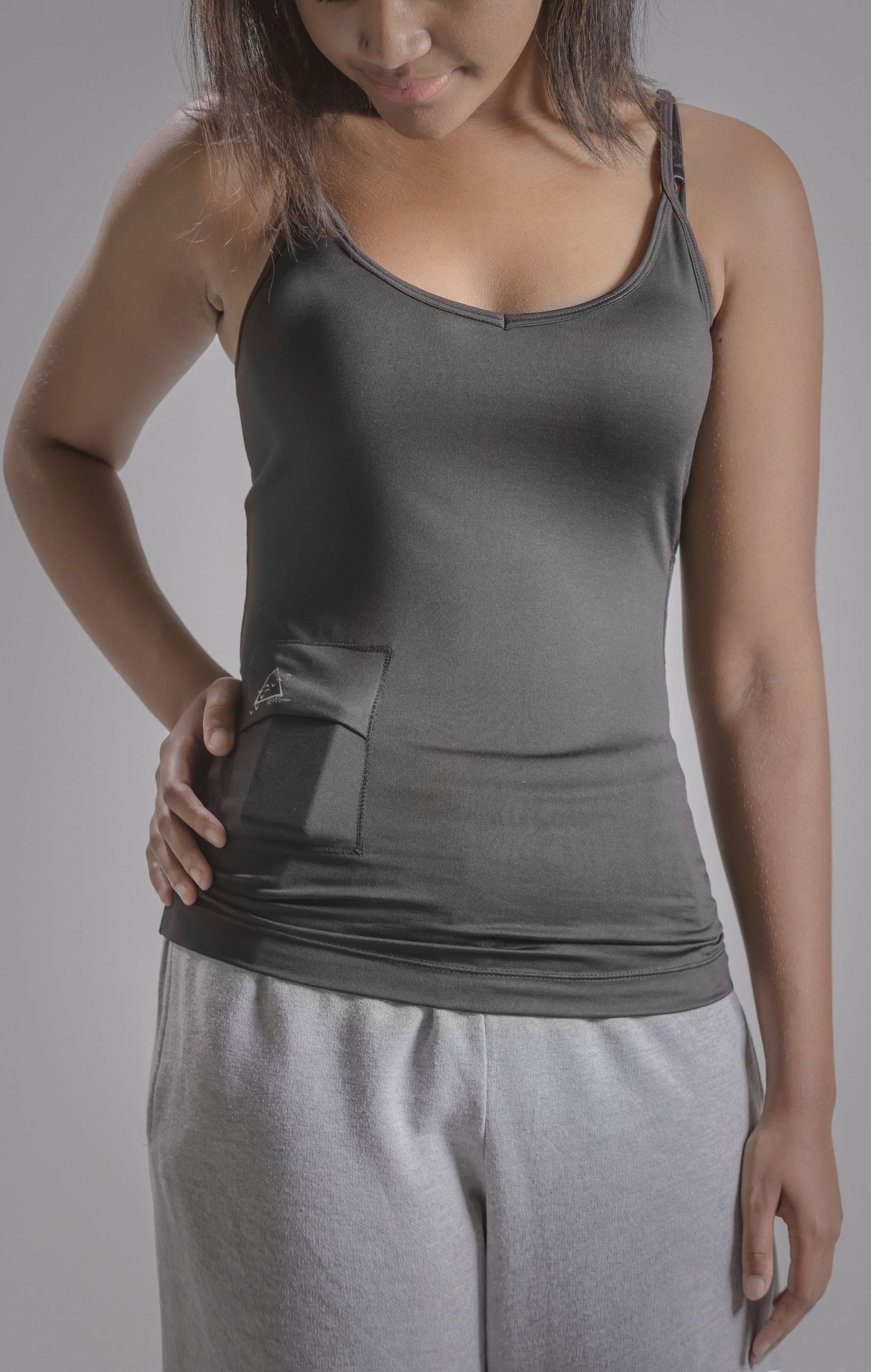 Women's Activewear Cami Tank with Insulin pump and Cell Phone Pockets